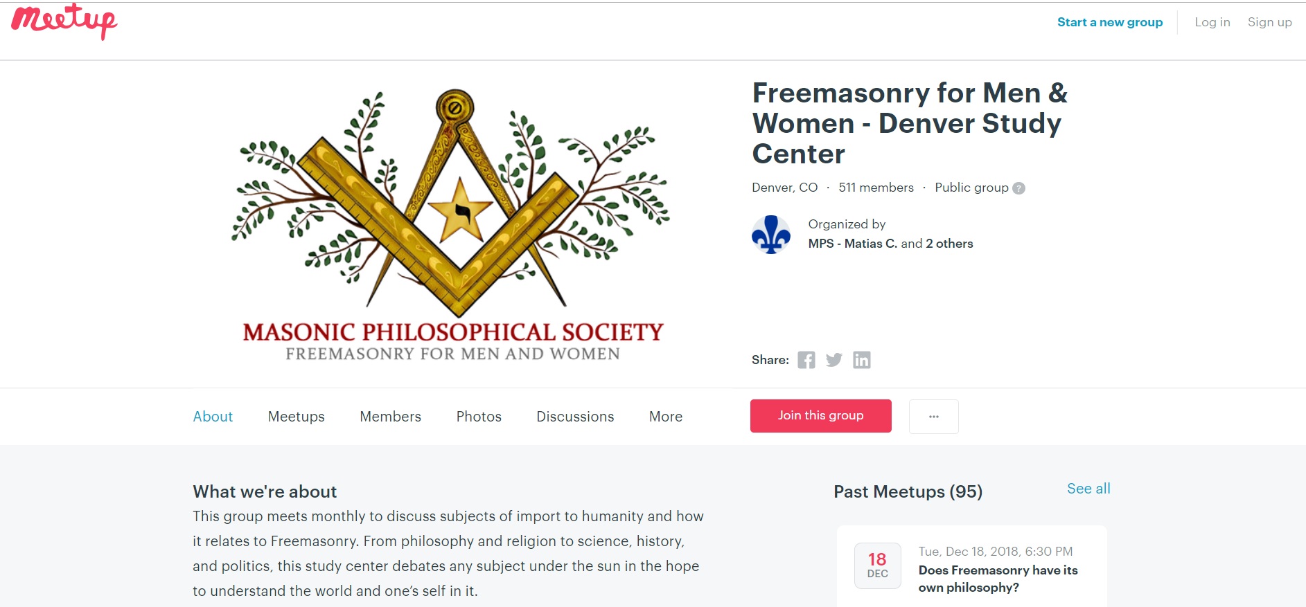 Masonic Philosophical Society Meetup